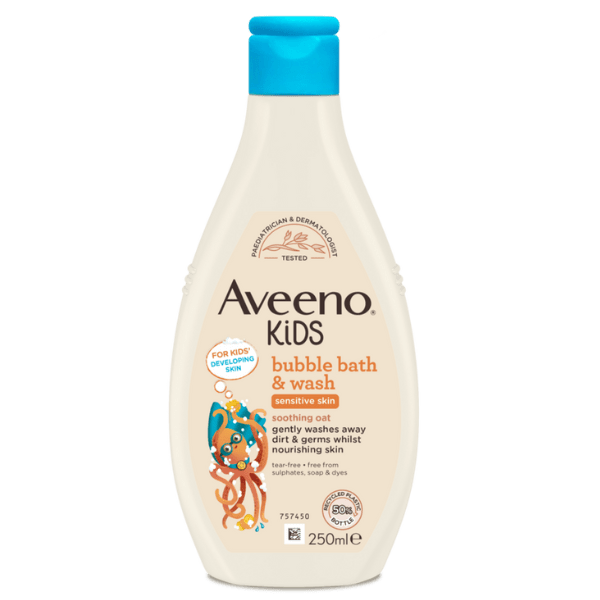 Aveeno Kids Bubble Bath & Wash for Sensitive Skin 250ml