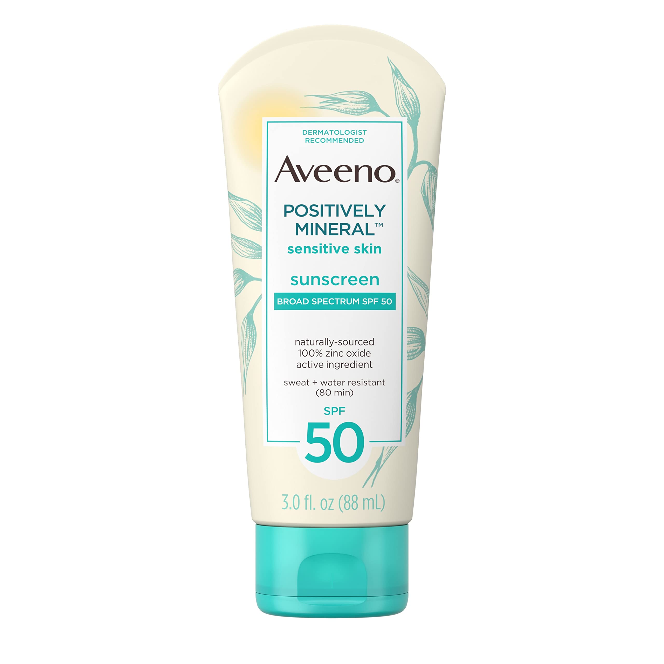 Aveeno Positively Mineral Sensitive Skin Daily Sunscreen Lotion with SPF 50 88ml