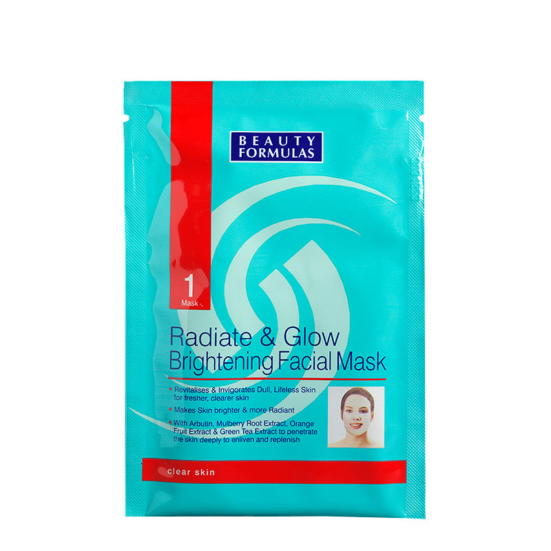 Beauty Formulas Radiate & Glow Facial Mask 1 Sheet