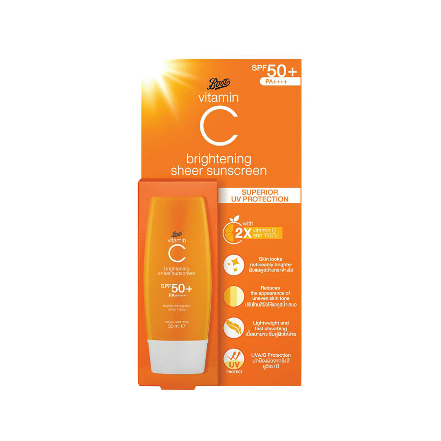 Boots Vitamin C Brightening Sheer Sunscreen SPF50+ PA+ 30 ml