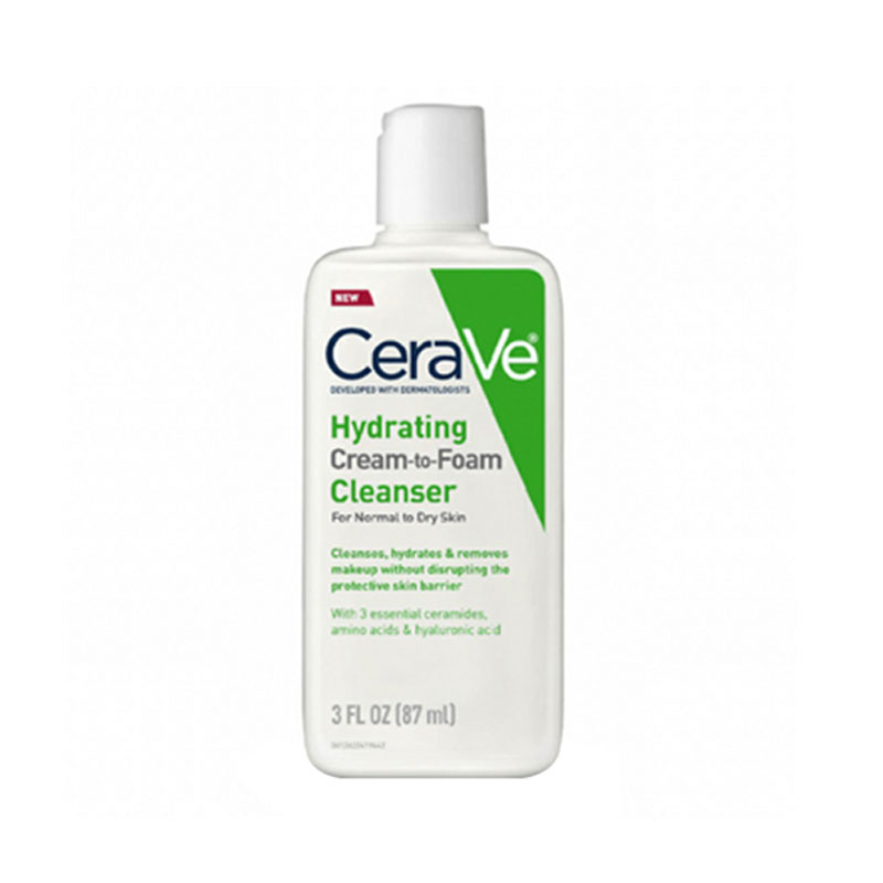 CeraVe Hydrating Cream To Foam Cleanser for Normal to Dry Skin 87ml