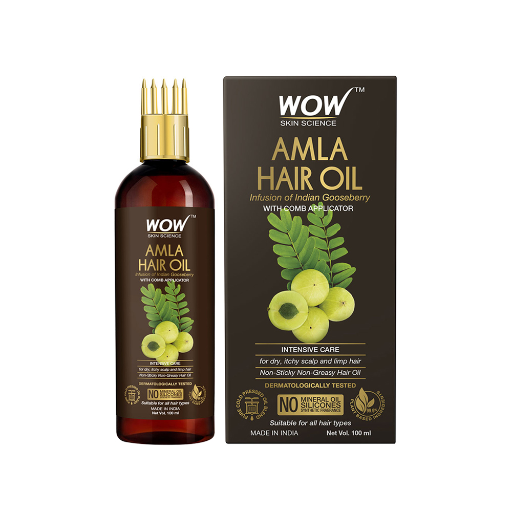 WOW Skin Science Amla Hair Oil With Comb Applicator 100ml